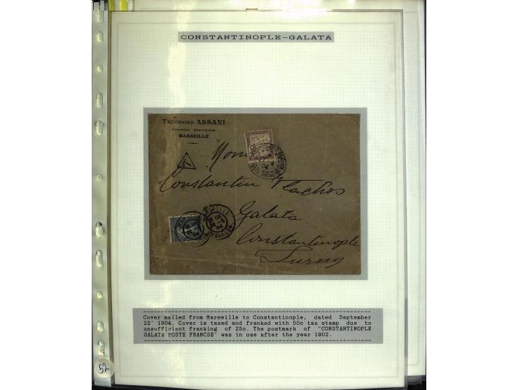 1840/1910, Sammlung mit ca. 35 Briefen, Karten und Ganzsachen sowie ein Briefstück mit u.a. Stempeln von Alexandrette bis Vat