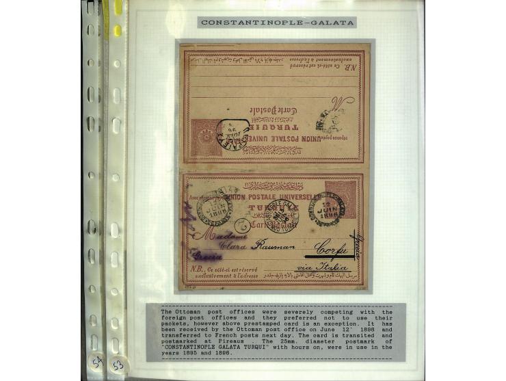 1840/1910, Sammlung mit ca. 35 Briefen, Karten und Ganzsachen sowie ein Briefstück mit u.a. Stempeln von Alexandrette bis Vat
