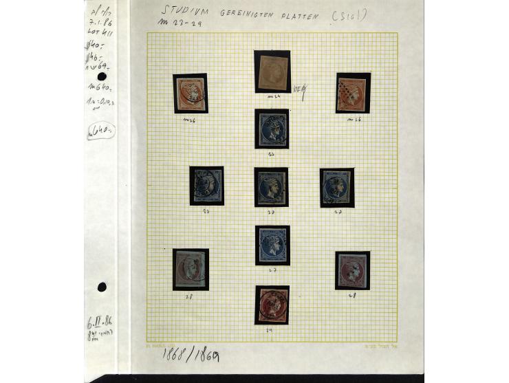 1861/1972, am Anfang meist gestempelte und ungebrauchte Sammlung auf selbstgestalteten Albenblättern, dabei guter Teil große 