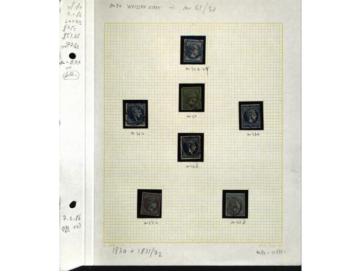 1861/1972, am Anfang meist gestempelte und ungebrauchte Sammlung auf selbstgestalteten Albenblättern, dabei guter Teil große 