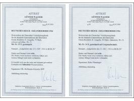 1916, Ausgabe mit Wasserzeichen 5 M.- 100 M. kpl., dabei 75 M. mit Wz. 'fallende Stufen', alle mit sauberen Stempeln von Berl