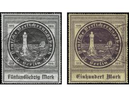 1916, Ausgabe mit Wasserzeichen 5 M.- 100 M. kpl., dabei 75 M. mit Wz. 'fallende Stufen', alle mit sauberen Stempeln von Berl