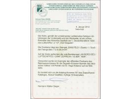 1929, Deutschlandfahrt, Teil I mit Abwurf Saalfeld, Karte mit Bordstempel vom 12.9. und Reichspräsidenten 15 Pfennig mit Werb