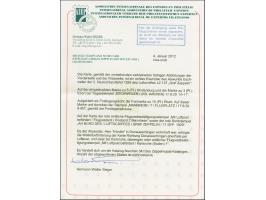 1929, Deutschlandfahrt, Teil II mit Abwurf Eschweiler, Ganzsachenkarte 5 Pfenig mit Zufrankatur und Bordstempel vom 17.9. via