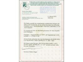 1929, Deutschlandfahrt, Teil II mit Abwurf Cuxhaven, Karte mit Bordstempel vom 17.9. und Steinadler 10 Pfennig mit Stempel "C