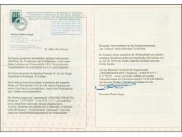 1929, Weltrundfahrt, Etappe Friedrichshafen - Friedrichshafen, Ansichtskarte mit Viererblock Zeppelin-Sondermarke 2 Mark mit 