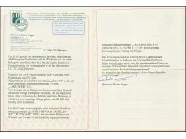 1929, Weltrundfahrt, amerikanische Post der Rückfahrt, Brief mit Freimarken 50 Cent (2) und Flugostmarken 10 Cent im Paar nac