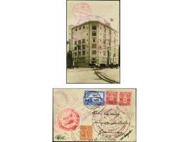 1929, Weltrundfahrt, Etappe Tokio - Los Angeles, private-Fotokarte mit Sondermarke 2 Mark mit Bordpoststempel vom 24.8. und n