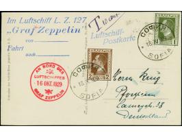 1929, Balkanfahrt mit Abwurf Sofia, Fotokarte mit Bordstempel vom 15.10. und bulgarische Frankatur mit Stempel "SOFIA 16.X.29
