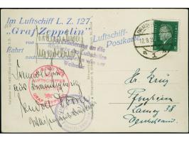 1929, Deutschlandfahrt, 1. Teil mit Abwurf Braunschweig, Fotokarte mit Bordstempel vom 12.9. und Reichspräsidenten 8 Pfennig 