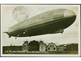 1929, Balkanfahrt mit Abwurf Belgrad, Fotokarte mit Bordstempel vom 15.10. und jugoslawische Frankatur mit Stempel "BEOROGRAD