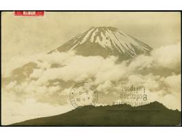 1929, Weltrundfahrt, japanische Post der Etappe Tokio bis Friedrichshafen, Fotokarte mit japanischer Frankatur mit Stempel "T