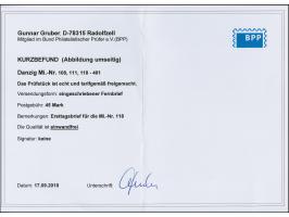 1923, Flugpost 20 Mark mit Ersttag-Stempel “DANZIG *5l 10.1.23” auf R-Brief mit tarifgerechter Zufrankatur nach München mit A