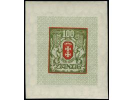 1922, Großes Staatswappen 100 M. metallischgrün/rot, Einzelabzug im Kleinbogenformat (54x63mm), stehendes Wasserzeichen, mit 