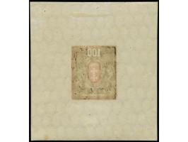 1922, Großes Staatswappen 100 M. metallisch-grün/rot, Einzelabzug im Kleinbogenformat, stehendes Wasserzeichen, ohne Rosetten