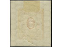 1922, Großes Staatswappen 50 M. gelb/rot, Einzelabzug im Kleinbogenformat (40x44mm), liegendes Wasserzeichen, mit grauem Rose