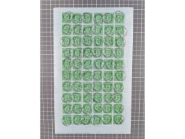 1942, Wappen auf Banknotenpapier ½ P. dunkelgrün, kompletter Bogen mit allen Rändern und Druckvermerk sowie Bogenzählnummer, 