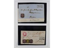 1850/75, gestempelte Sammlung mit einigen besseren Werten, teils auf Briefstücken sowie auf ca. 20 Briefen, dabei u.a. Mi.-Nr
