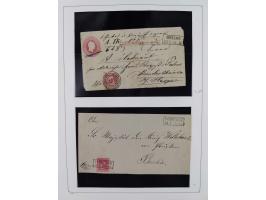 1850/75, gestempelte Sammlung mit einigen besseren Werten, teils auf Briefstücken sowie auf ca. 20 Briefen, dabei u.a. Mi.-Nr