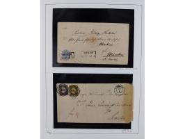1850/75, gestempelte Sammlung mit einigen besseren Werten, teils auf Briefstücken sowie auf ca. 20 Briefen, dabei u.a. Mi.-Nr