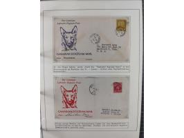 HUNDE: 1894/1992 (ca.), interessante Ausstellungssammlung “Schlittenhunde im Einsatz”, mit vielen Marken, FDCs, Schmuckbriefe