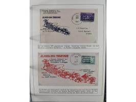 HUNDE: 1894/1992 (ca.), interessante Ausstellungssammlung “Schlittenhunde im Einsatz”, mit vielen Marken, FDCs, Schmuckbriefe