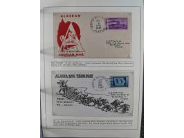 HUNDE: 1894/1992 (ca.), interessante Ausstellungssammlung “Schlittenhunde im Einsatz”, mit vielen Marken, FDCs, Schmuckbriefe