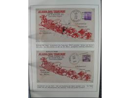 HUNDE: 1894/1992 (ca.), interessante Ausstellungssammlung “Schlittenhunde im Einsatz”, mit vielen Marken, FDCs, Schmuckbriefe