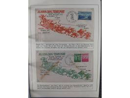 HUNDE: 1894/1992 (ca.), interessante Ausstellungssammlung “Schlittenhunde im Einsatz”, mit vielen Marken, FDCs, Schmuckbriefe