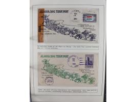 HUNDE: 1894/1992 (ca.), interessante Ausstellungssammlung “Schlittenhunde im Einsatz”, mit vielen Marken, FDCs, Schmuckbriefe