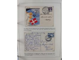 HUNDE: 1894/1992 (ca.), interessante Ausstellungssammlung “Schlittenhunde im Einsatz”, mit vielen Marken, FDCs, Schmuckbriefe