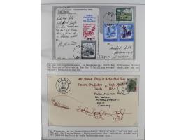 HUNDE: 1894/1992 (ca.), interessante Ausstellungssammlung “Schlittenhunde im Einsatz”, mit vielen Marken, FDCs, Schmuckbriefe