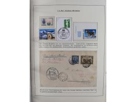 HUNDE: 1894/1992 (ca.), interessante Ausstellungssammlung “Schlittenhunde im Einsatz”, mit vielen Marken, FDCs, Schmuckbriefe