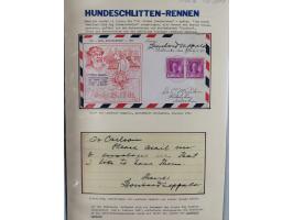 HUNDE: 1894/1992 (ca.), interessante Ausstellungssammlung “Schlittenhunde im Einsatz”, mit vielen Marken, FDCs, Schmuckbriefe