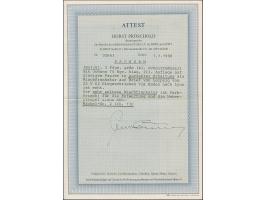 10 Ngr. blau, glasiges Papier, allseits breitrandig, zusammen mit leicht berührter Wappen 3 Pfg. grün, beide mit DKr. "LEIPZI