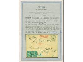 10 Ngr. im waagerechten Paar, unten und rechts teils leicht berührt (hier gerissen statt geschnitten), mit Nr. "2" und sauber