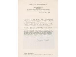 10 Ngr. blau, unten voll-, sonst breitrandig, rechts mit Bogenrand und oben mit Teil des Eckwinkels, mit sauber auf- und nebe