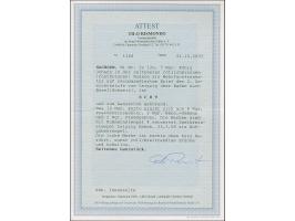 5 Ngr. rostbraun (die sogenannte Fehlfarbe), 2 Einzelwerte, einer rechts oben kurz berührt, sonst beide voll- bis breitrandig