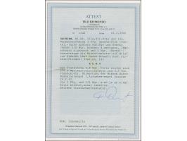 5 Ngr. ziegelrot, voll- bis breitrandig, zusammen mit 1 Ngr. auf mattgraurot, ½ Ngr. auf grau und 1851/63, 3 Pfg. grün (letzt