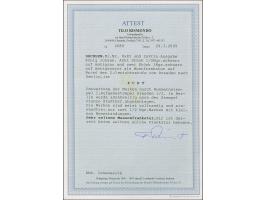 ½ Ngr. auf grau, 8 Einzelwerte, zusammen mit 2 Einzelwerten 1 Ngr. auf mattgraurot, meist voll- bis breitrandig, mit Nr. "1" 