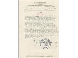 1 Ngr. auf mattgraurot, Type I, 4er-Block und waagerechtes Paar, mit Nr. "1" und nebengesetztem Doppelkreisstempel "DRESDEN 2