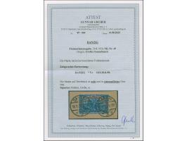 Großer Innendienst 60 Pfg.-2 M. komplett mit zeitgerechter Entwertung "DANZIG 5 c 18.9.20" auf Briefstücken. 1M. Wenige verkü