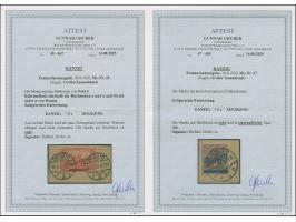 Großer Innendienst 60 Pfg.-2 M. komplett mit zeitgerechter Entwertung "DANZIG 5 c 18.9.20" auf Briefstücken. 1M. Wenige verkü