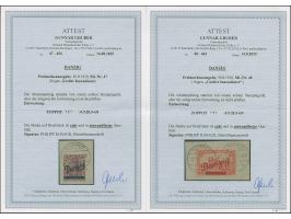 Großer Innendienst 60 Pfg.-2 M. komplett mit Stempel "ZOPPOT f 9.9.20" auf Briefstücken. Einwandfrei. Signiert Kosack, jeweil