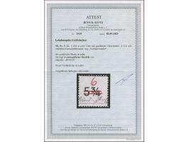 1945, Gebührenzettel 6 Pfg. (Uhrzeit) gezähnt mit roter Wertziffer, postfrisch und tadellos, selten, sign. Busch sowie Fotoat