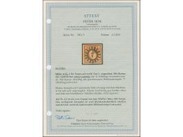 6 Kreuzer braunorange mit rotem Gummi von Altötting, voll- bis meist breitrandig, sehr schön entwertet durch zentrisch und kl