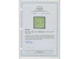 9 Kreuzer bläulichgrün in Type III, sehr schön farbfrisch und allseits voll- bis breitrandig, ungebraucht mit verlaufenem Res