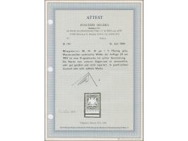 1890, 5 Pfennig grün auf Papier y mit Wasserzeichen 3, Unterrandstück, postfrisch. Tadellos und unsigniert. Fotoattest Helbig