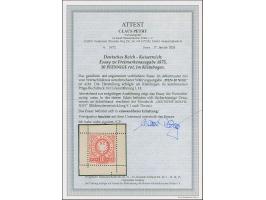 1875, &nbsp;10 Pfge. als Essay im Adlermuster mit vom Wertschildkreis unterbrochener Währungsangabe “PFEN-10-NIGE” in Rot auf