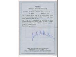 1890, Krone/Adler 10 Pfg. lebhaftrosarot als ungezähntes Essay mit Inschrift “REICHS-POST” in Grotesk als Einzelabzug im besc